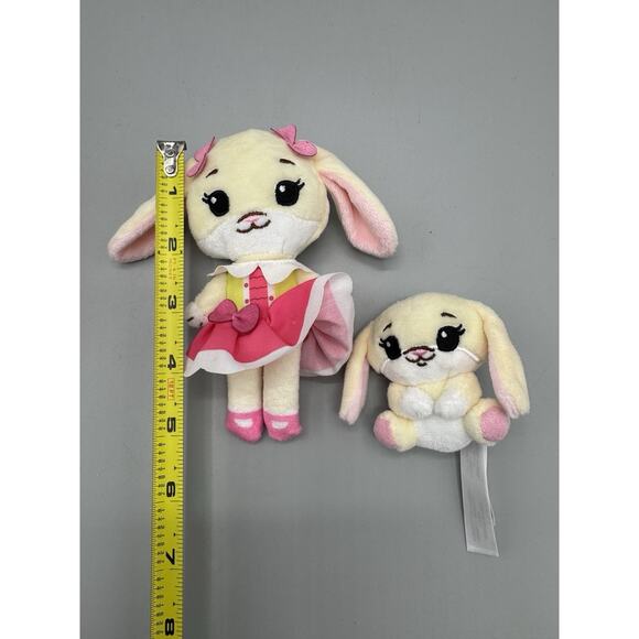 Tiny Tukkins Bunny Rabbit Lot of 2 Figures W/ Baby & Crib - Picture 3 of 14